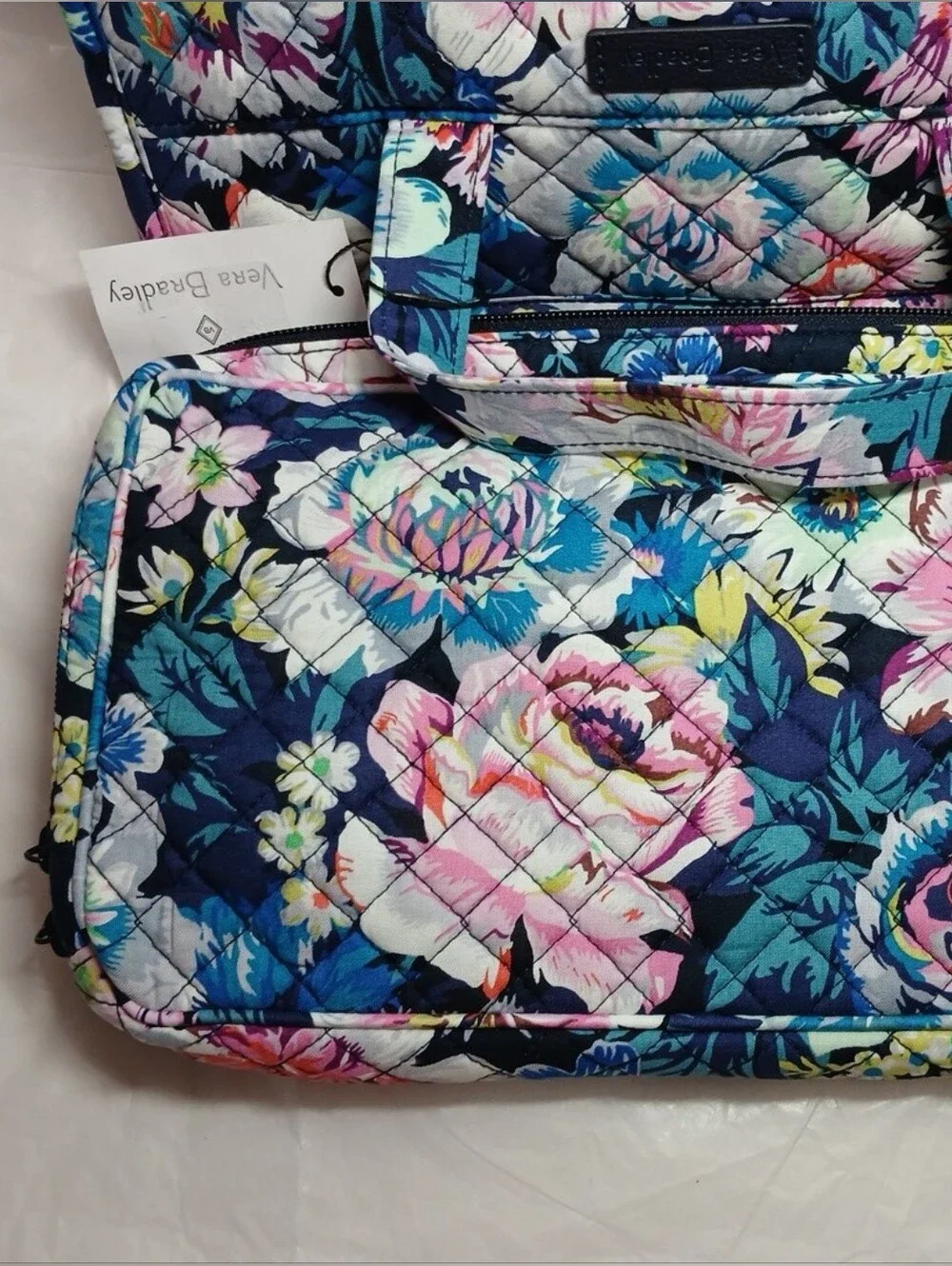 Vera Bradley Floral Quilted Hanging Travel Cosmetic Bag In Garden Grove NWT